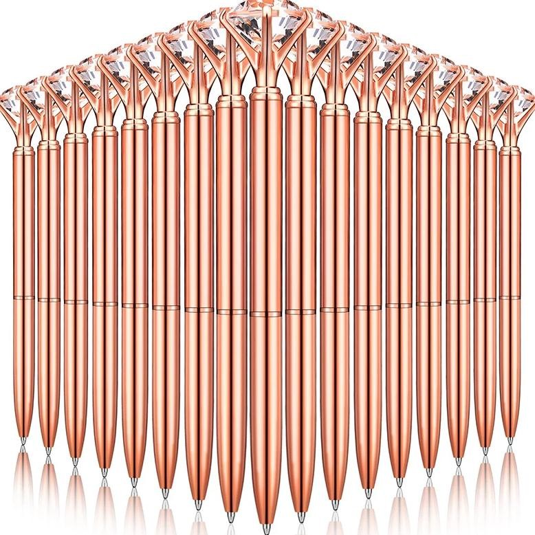 

100Pcs Diamond Pens Crystal Metal Ballpoint Pens Bridal Shower Pens For Wedding Office Birthday