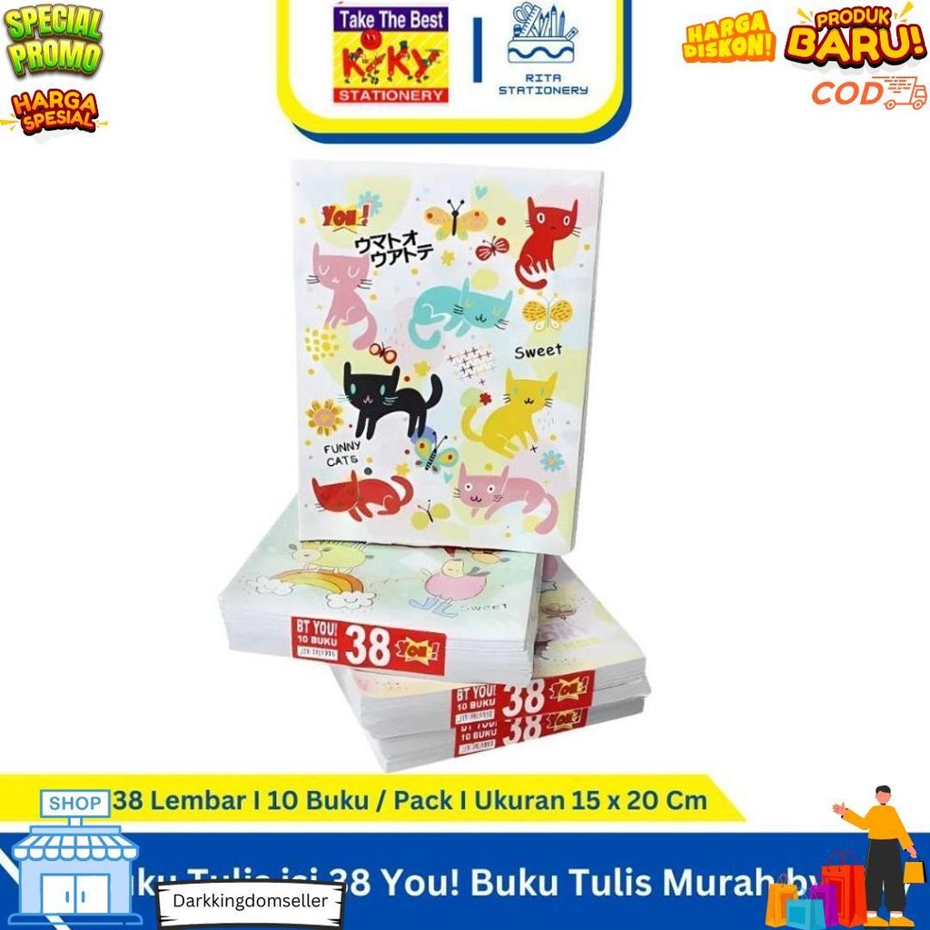 

Buku Tulis Isi 38 You! Ekonomis Murah By Kiky - Pack/10 Buku D Cod