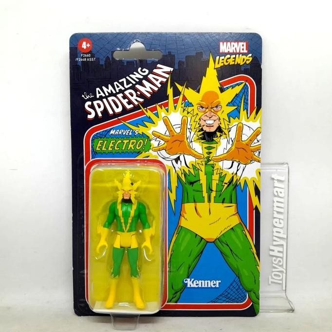 Ori Marvel Legends Retro Electro Spiderman 3.75 in Kenner Hasbro