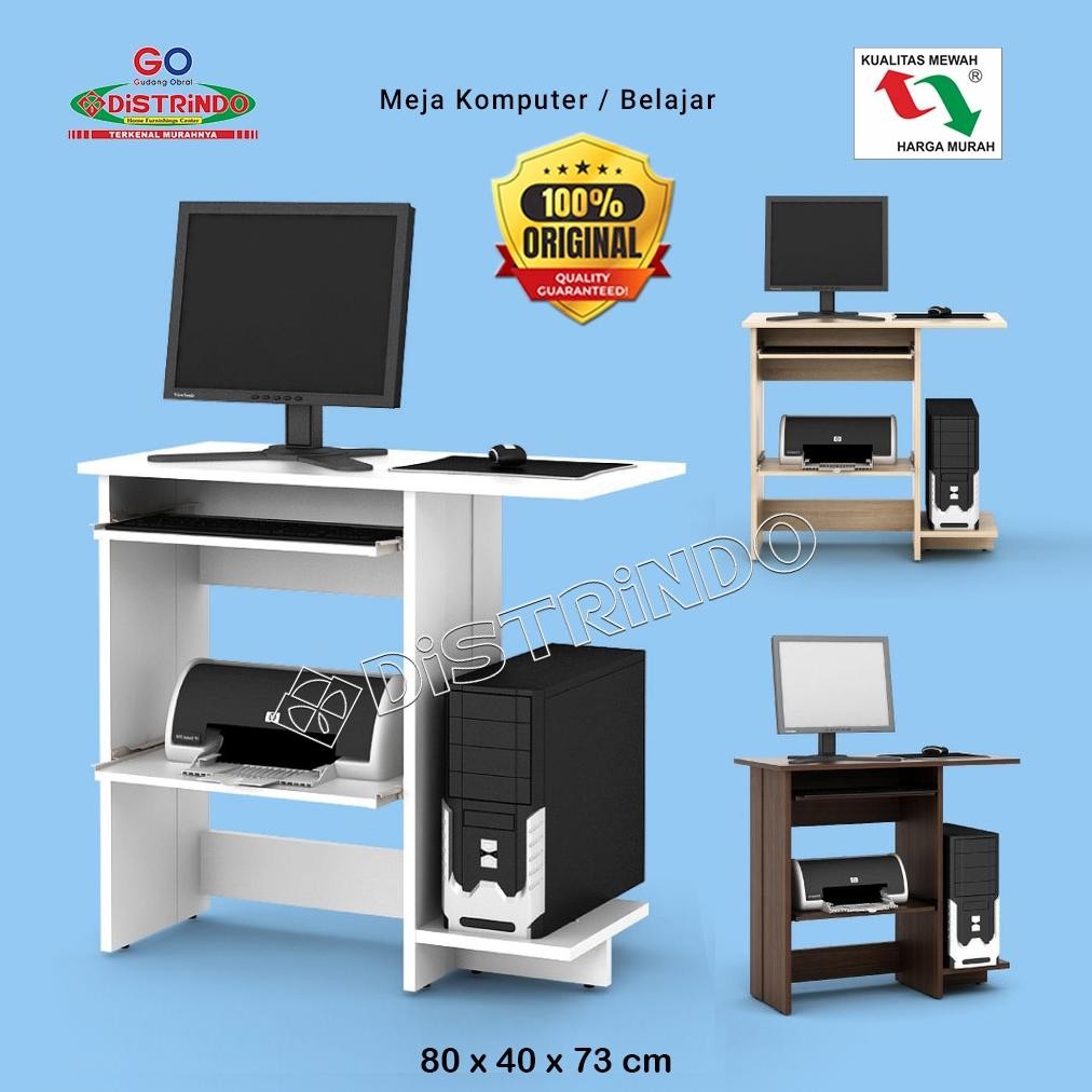 Meja Komputer / Meja Kerja / Meja Belajar Rak Printer Pakai Rel Kualitas Export