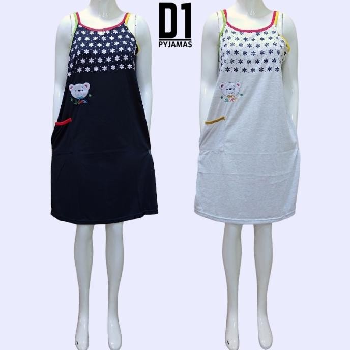 daster tanktop wanita kaos motif bunga seri 51389