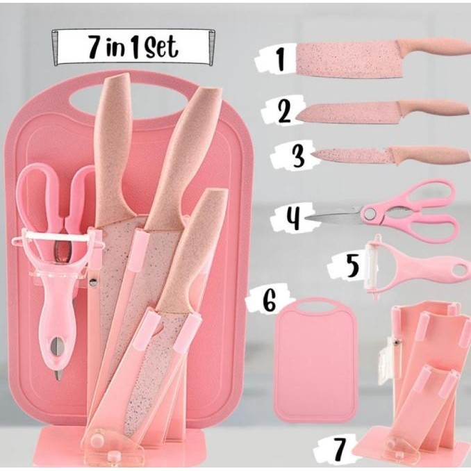 PISAU SET DAPUR 7 IN 1 PERLENGKAPAN DAPUR & PERALATAN DAPUR TALENAN TERMURAH