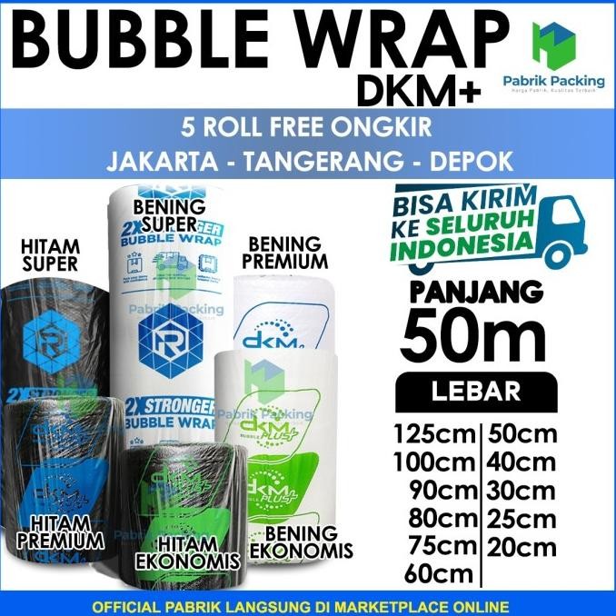 

tersedia plastik bubble wrap premium 50 meter / bubble wrap dkm plus termurah