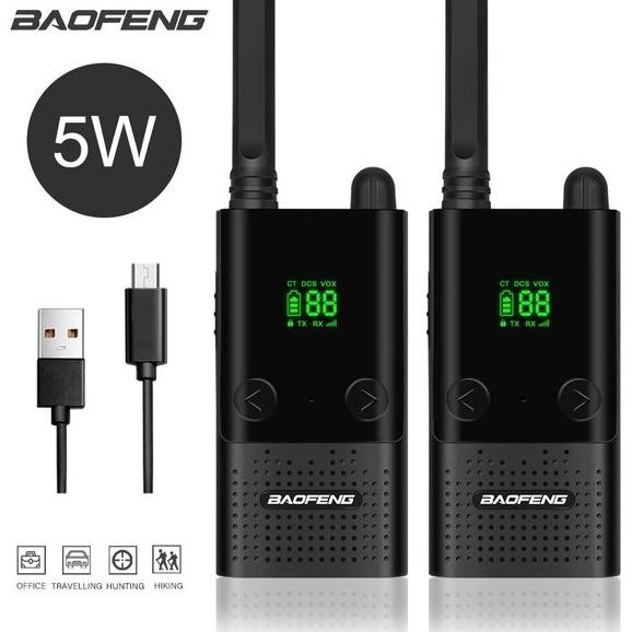 ready Baofeng BF-T9 Walkie Talkie 5W UHF USB Charging - ISI 2 PCS