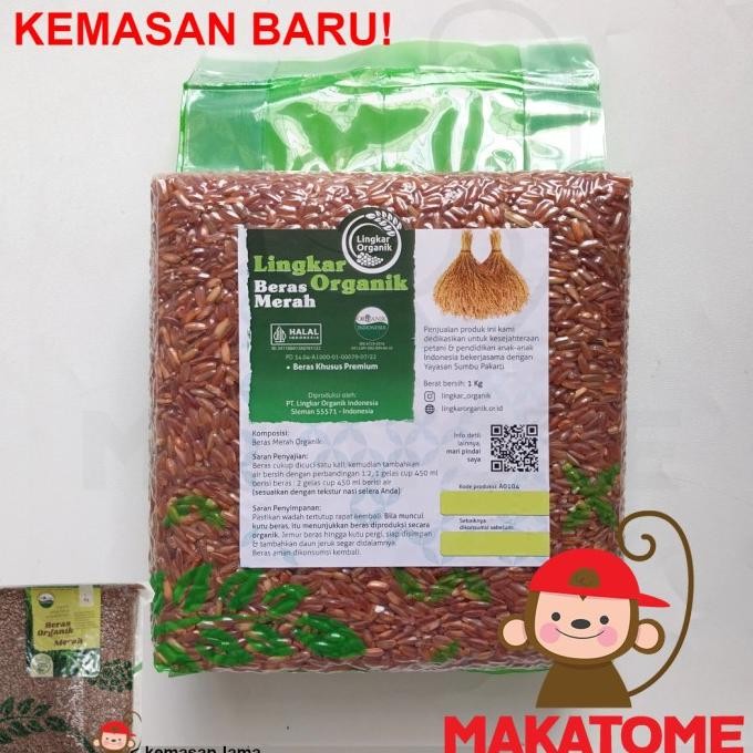 

tersedia lingkar organik beras merah organic 1kg vakum pack vacuum rice 1 kg