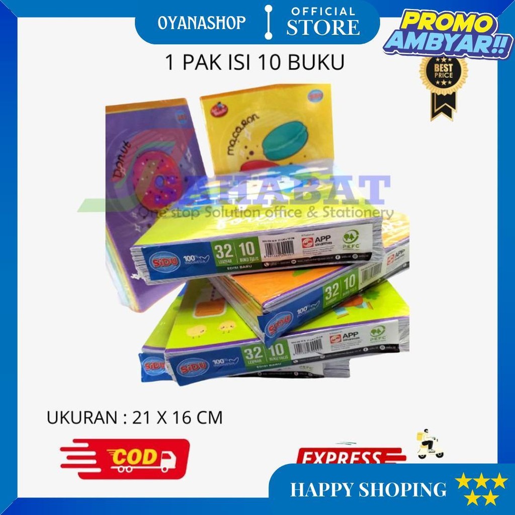 

Sidu Buku Tulis 32 Lembar / Buku Tulis Murah / Buku Anak Sekolah 1 Pak Isi 10 Buku D Sale