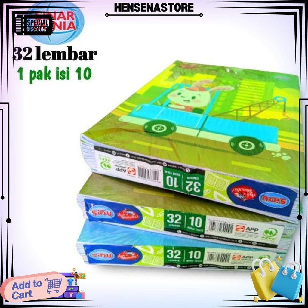 

[ Pak ] Buku Tulis Sidu Sinar Dunia 32 Lembar Grosir (Isi 10 Pcs) D Sale