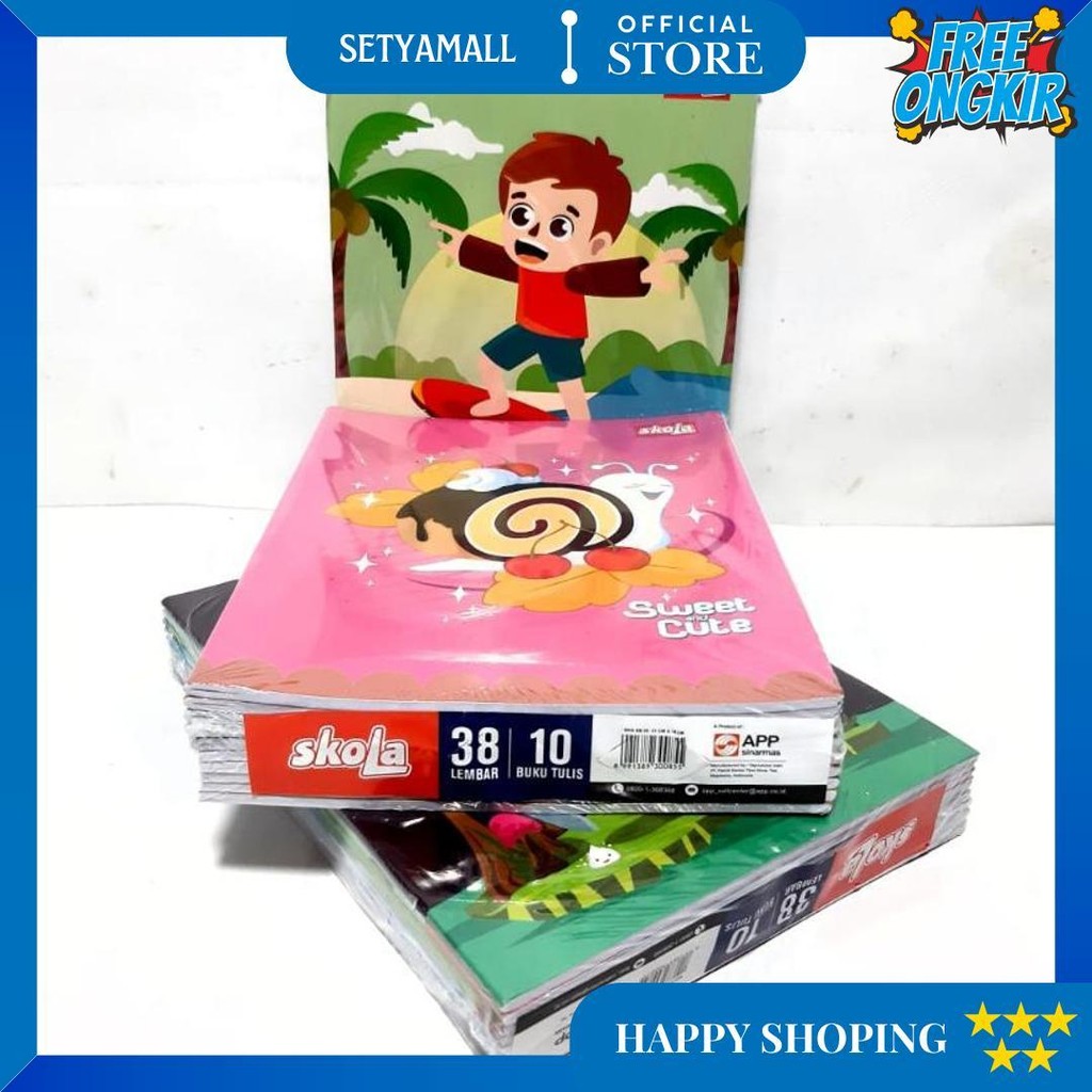 

(1 Pack / 10 Buku) Buku Tulis Isi 38 Lembar Skola By Sidu D Cod