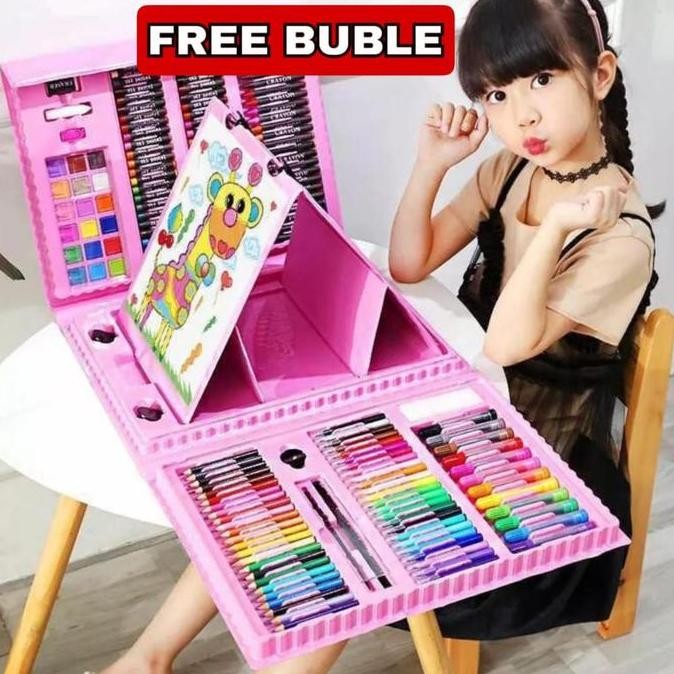 

Art Full Set Crayon 208 pcs / Krayon Alat Lukis Anak Pensil Warna Cat Air Perlengkapan Mewarnai Set 150 pcs Board Markers Paper Pastels LA