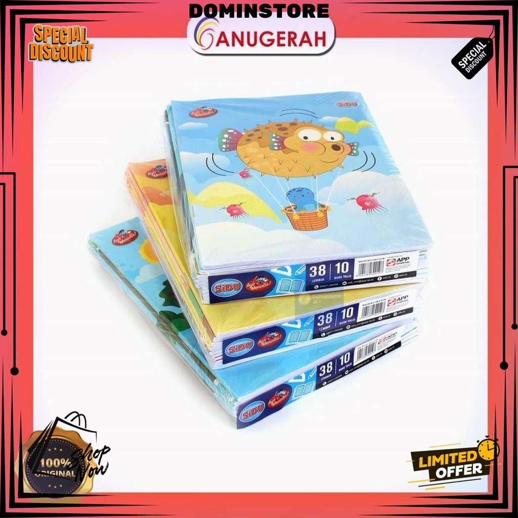 

Buku Tulis Sidu 38 Lembar (Pack / Isi 10 Pcs) D Gratis Ongkir