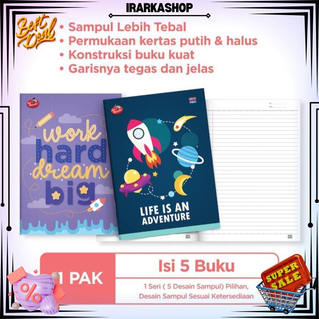 

5Pcs Buku Tulis Sidu Maxi 42 Lembar D Sale