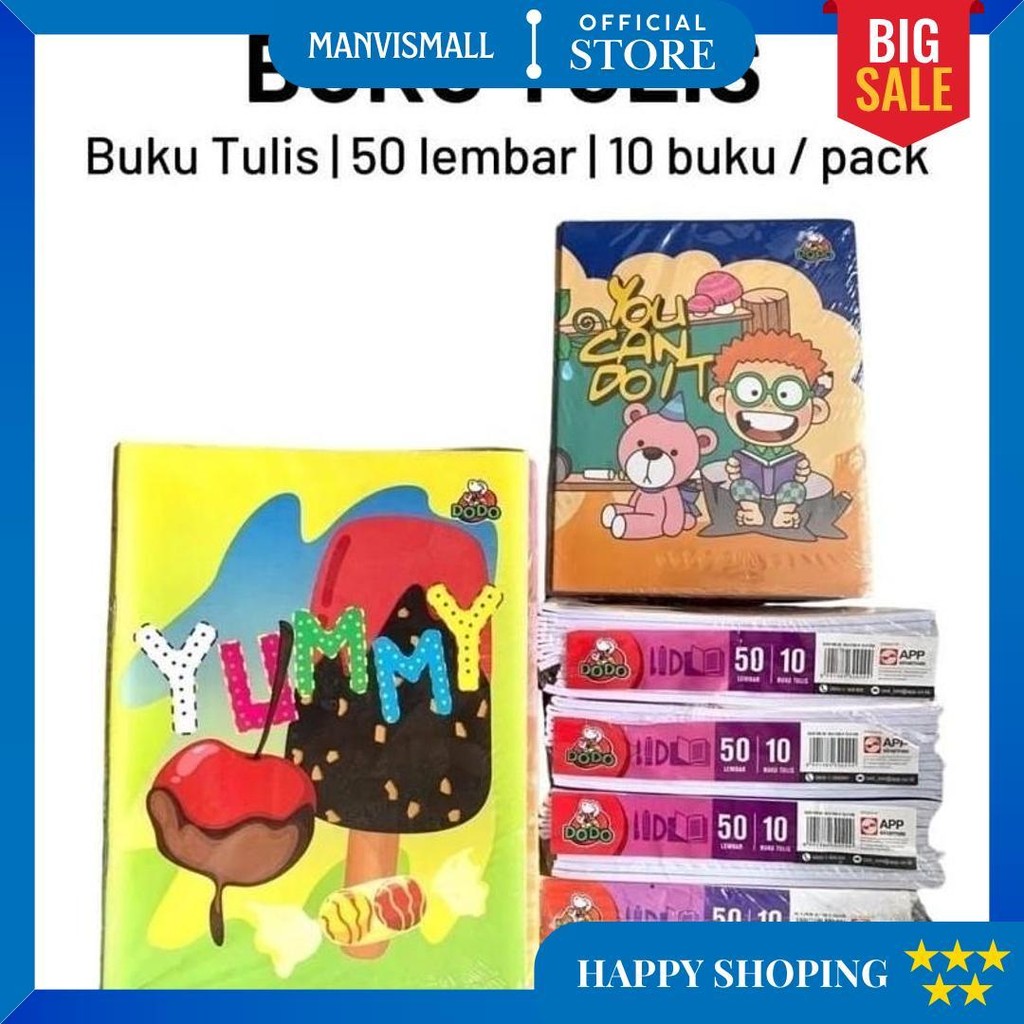 

(1Pack:10Pcs) Dodo Buku Tulis Isi 50 Lembar Termurah! Best Seller / Buku Tulis Sekolah Dodo Murah Bergaris Isi 50 Lembar 10 Buku / Buku Tulis Murah 50 Dodo Isi 10 Buku D Best Seller