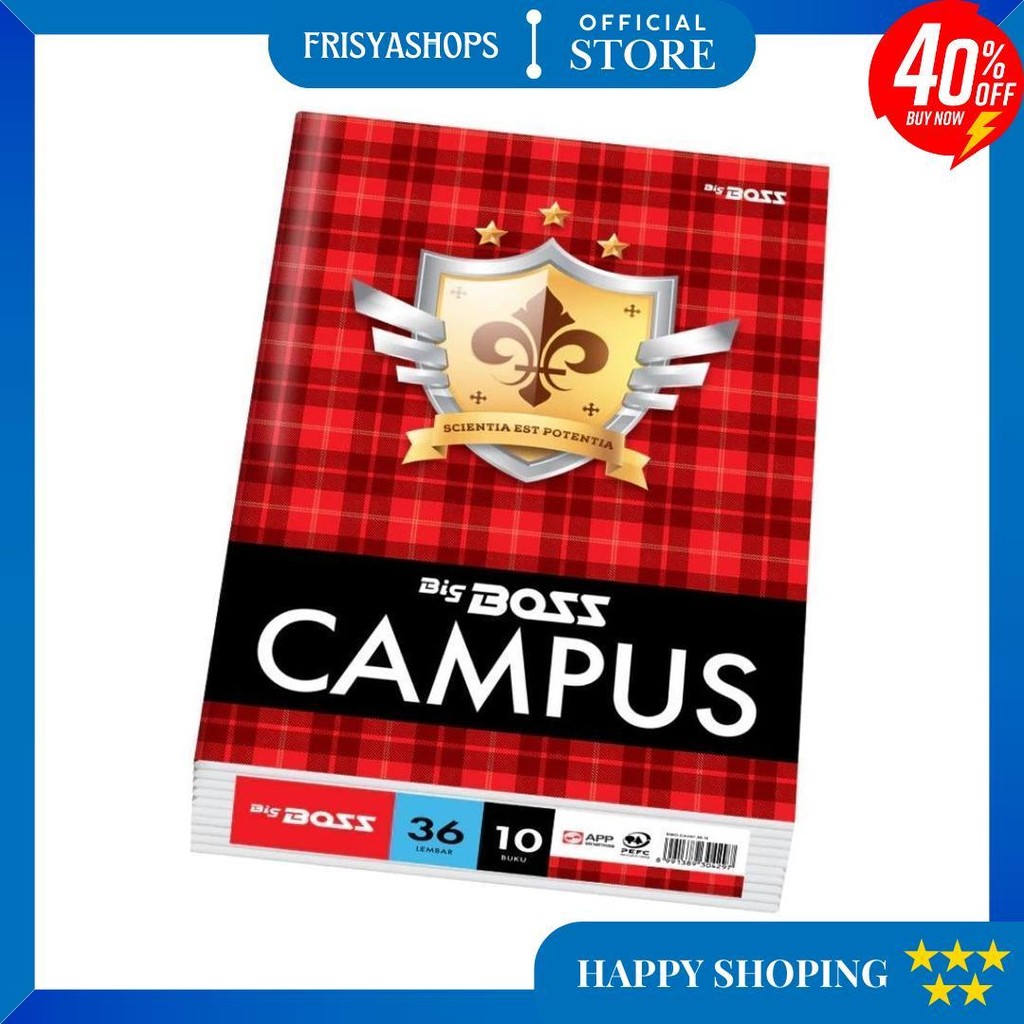 

Buku Tulis 36 50 Lembar Bigboss Campus Pak Isi 10 D Gratis Ongkir