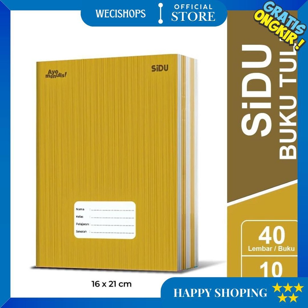 

[ Pak ] Buku Tulis Sidu Sinar Dunia 40 Lembar Sampul Coklat / Kraf Grosir (Isi 10 Buku) D Sale