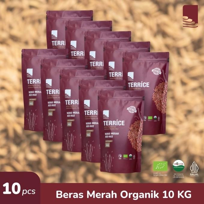 

tersedia beras merah keluarga organik rendah lemak tinggi protein terrice 10 kg