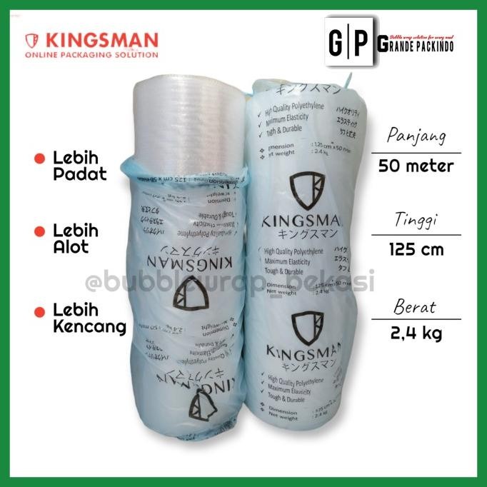 

tersedia termurah!!! bubble wrap roll premium 125cm x 50m ukuran 2,4kg kingsman