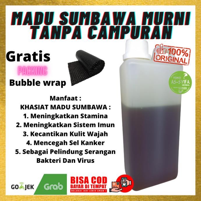 

tersedia madu sumbawa murni tanpa campuran 1000 gram gratis bubble wrap.