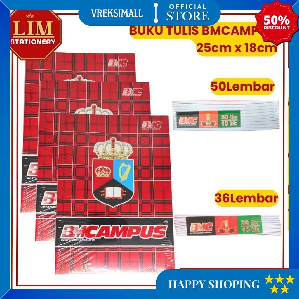 

Buku Tulis Bmcampus 50/36 Lembar 1Pack (10Pcs) D Promo 4.4