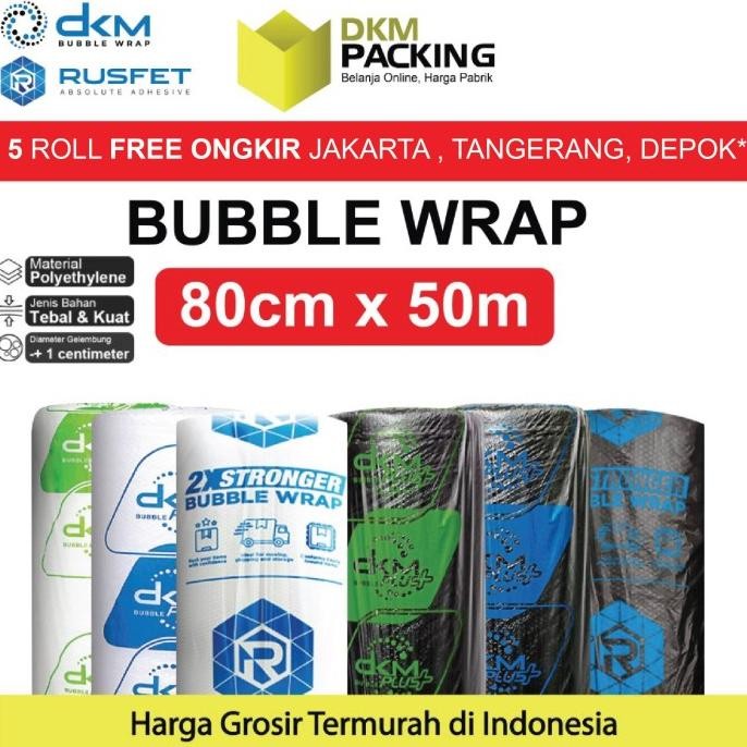 

tersedia plastik bubble wrap packing 80cmx50m dkm rusfet bubblewrap tebal roll