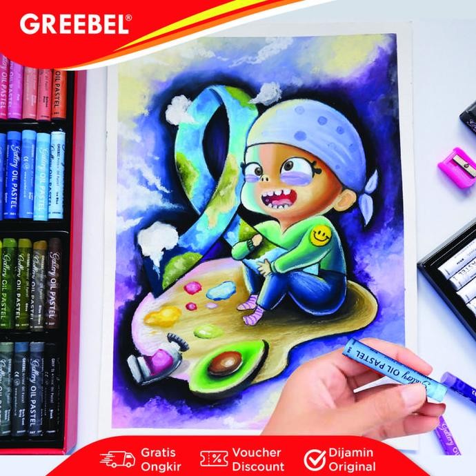

GREEBEL Crayon Krayon ARTIST OIL PASTEL (AOP 48 Warna) / Krayon Oil Pastel / Crayon Sekolah Mewarnai / Menggambar