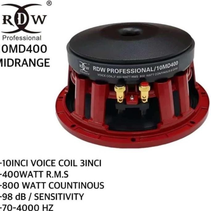 Terlaris Speaker Komponen Rdw 10Md400 10 Inch Spesial Mid