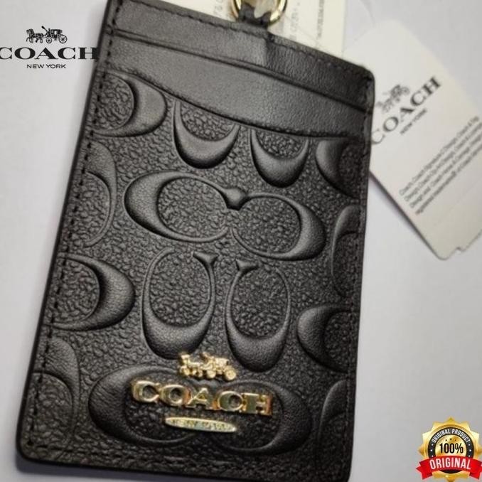 

READY Id Card Lanyard Coch Signature Id Tag Embossed Black NEW