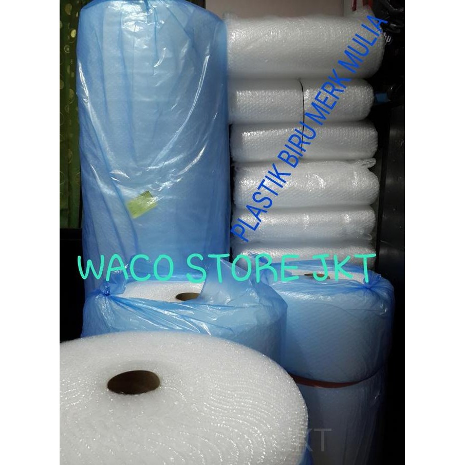 

tersedia bubble wrap buble warp plastik biru mulia pack 1 roll rol 1.25m x 52m