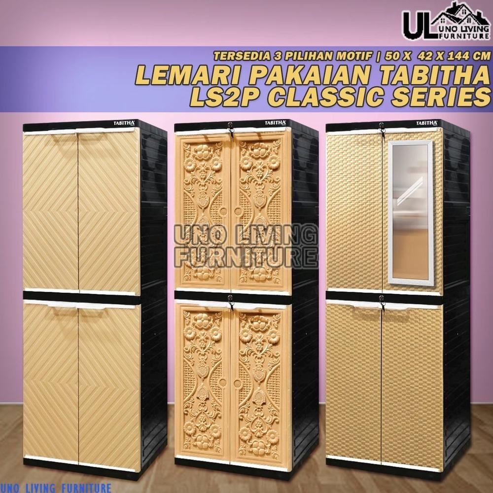 Lemari Pakaian Plastik Lemari Tabitha Mini Jepara Full Kunci Lemari 4 Susun 2 Pintu Tabitha LS2P
