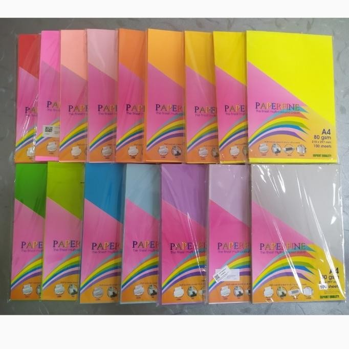 

Kertas Paperfine A4 100 Sheet 80 Gram - Kertas HVS Warna (1) murah