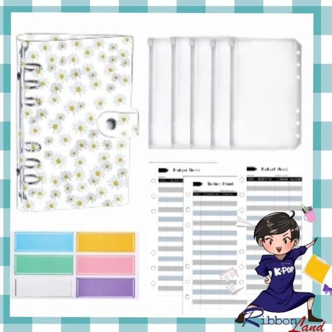 

A6 Set Lengkap Binder DAISY REGULER Transparan Nabung Pemula Hemat Murah Logam murah
