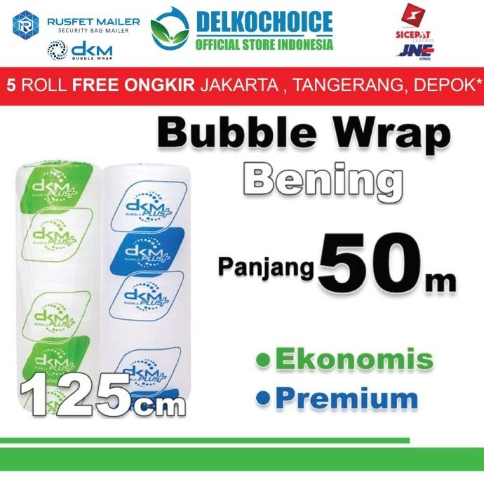 

tersedia plastik bubble wrap bening 50m bubblewrap dkmplus premium eko / roll