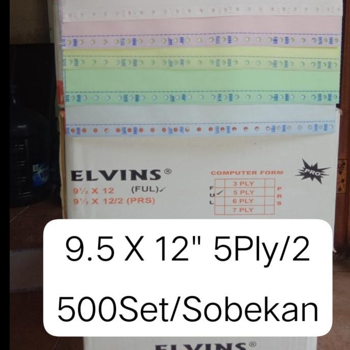 

Continuous Form 9.5 X 12" 5ply ELVINS/Kertas Komputer A4 5Ply murah