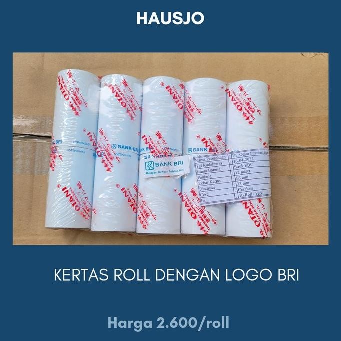 

Kertas Thermal Roll dengan logo BRI 56X33MM murah