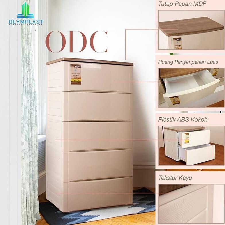 Lemari Pakaian Plastik Olymplast Drawer Cabinet Tempat Penyimpanan ODC 05 M Olymplast Original ODC 5