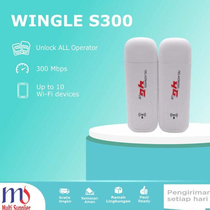 MODEM WIFI USB 4G TELKOMSEL 300Mbps Unlock Gratis Kartu Telkomsel