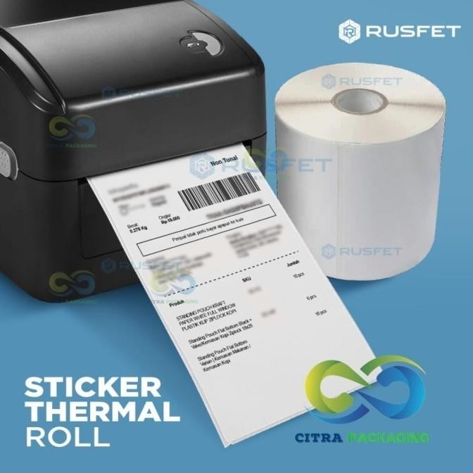 

KERTAS LABEL STICKER THERMAL ROLL ISI MESIN PRINT RESI 10 CM x 15 CM murah