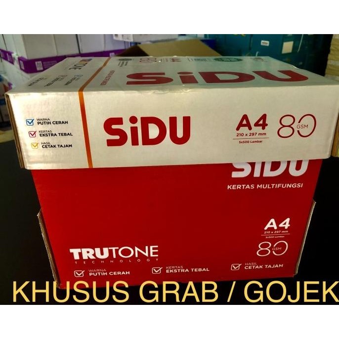 

Hvs A4 80 gr ( box ) Sinar Dunia ( SIDU ) Khusus GRAB / GOJEK murah