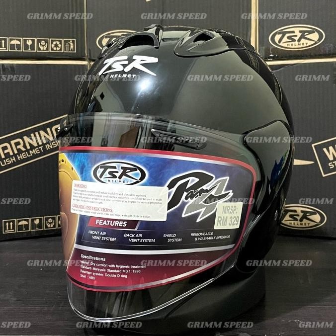 Helm TSR Ram 4 Hitam Glass Black - TSR Helmet