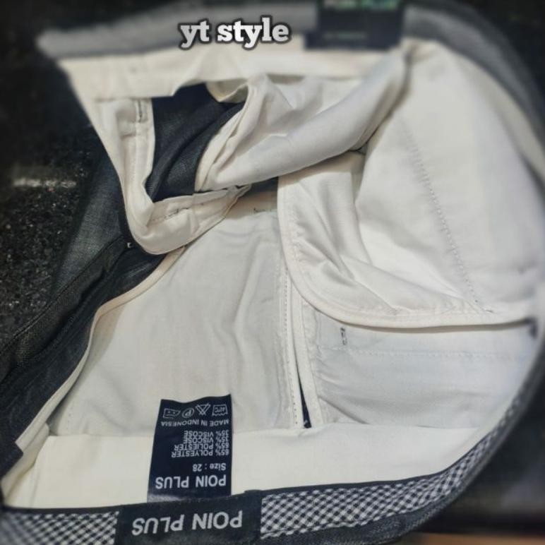 Original Produk By.Poin Plus | Celana Bahan Semiwool Poin Plus | Celana Bahan Slimfit Pria Poin Plus