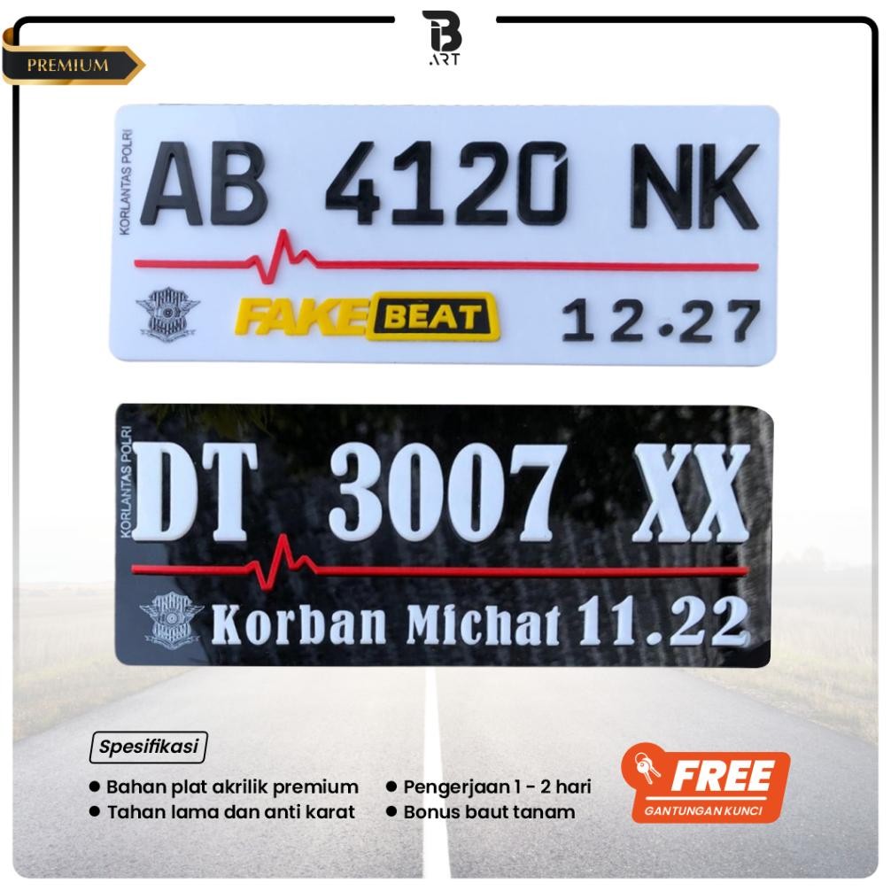 Plat Nomor Timbul Akrilik Motor Baut Tanam / Plat Nomor Motor Variasi  Murah Original / Plat nomor m