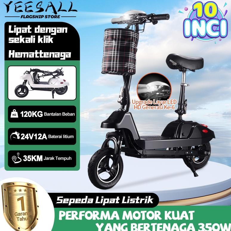 10inch Listrik Remaja Portabel Scooter Dewasa / Skuter Elektrik / Skuter Lipat / Sepeda Listrik Mini