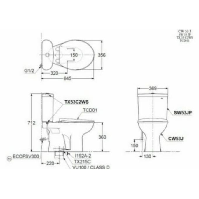 Sale Kloset Duduk Toto Cw53J / Cw53/ Cw53Jw / Tanki Sw53Jp