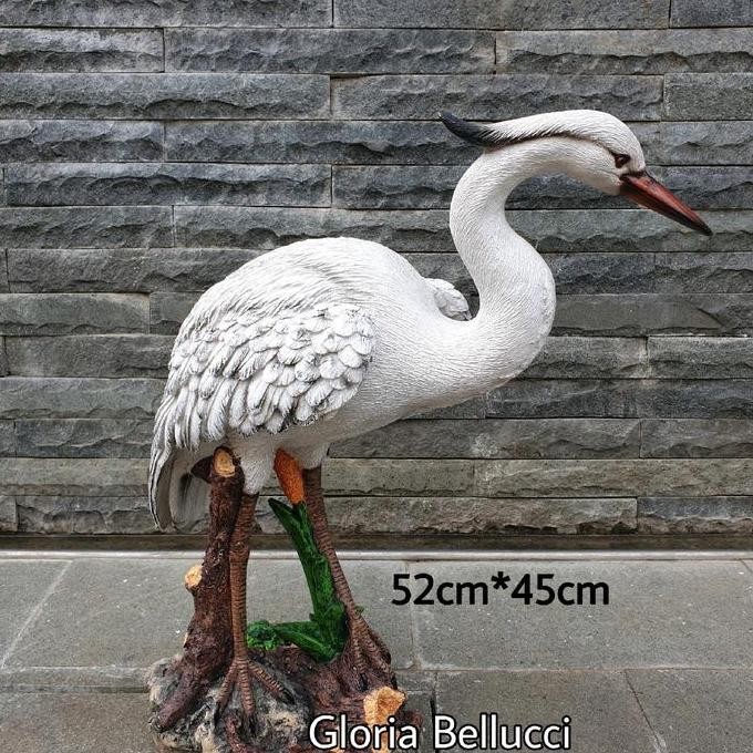 Produk Baru Patung Burung Bangau Pajangan Dekorasi Hiasan Taman Kolam Rumah