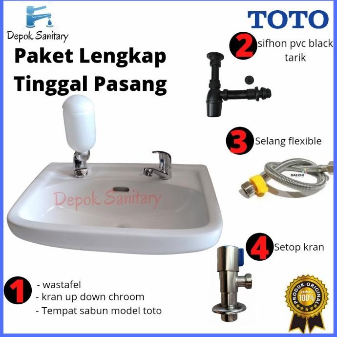 Grosir Wastafel Toto L38V1 Set/ Washtafel Toto L38V1 Paket Komplit/ Wastafel