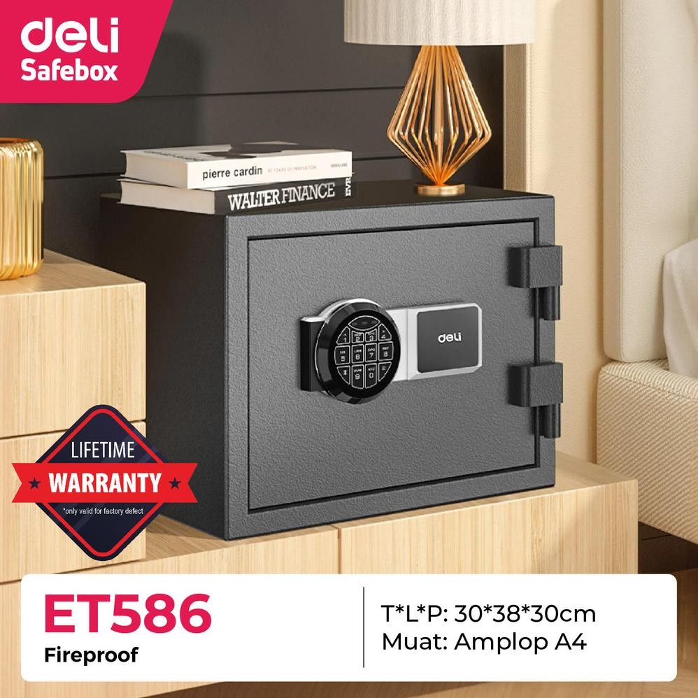 

See-97 Yl-24 Brankas Digital Deli Et-586 Tahan Api/ Fire Proof Safe Deposit Box Et586 Berkualitas