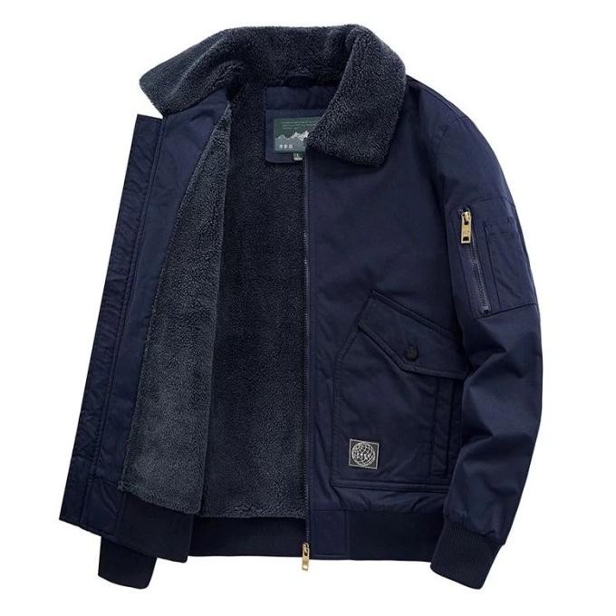 Jaket Bomber Bulu Pria Import Musim Dingin Mantel Pria Tebal Big Jumbo MM