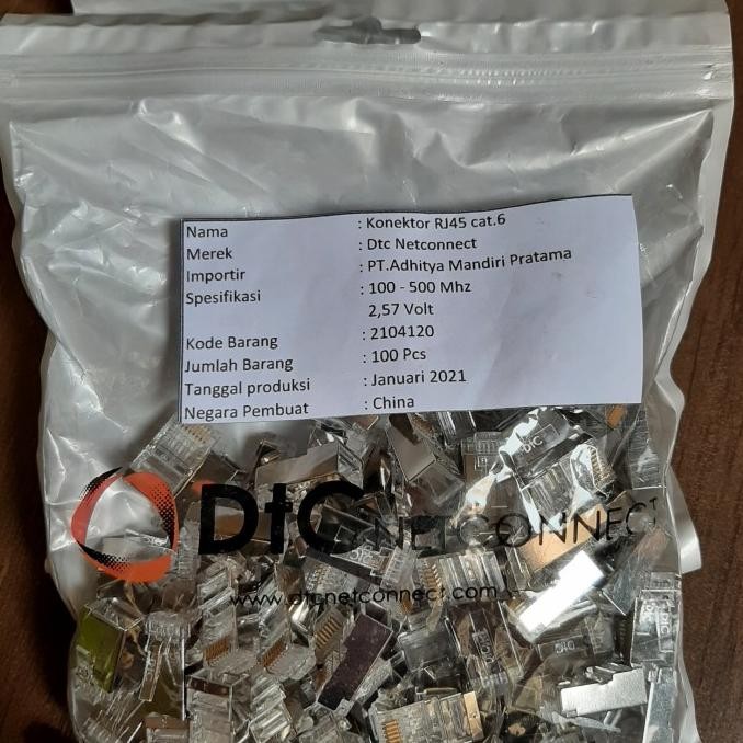 BEBAS ONGKIR - konektor RJ 45 cat6 shielded Dtc netconnect @100bh / rj45 dtc cat 6