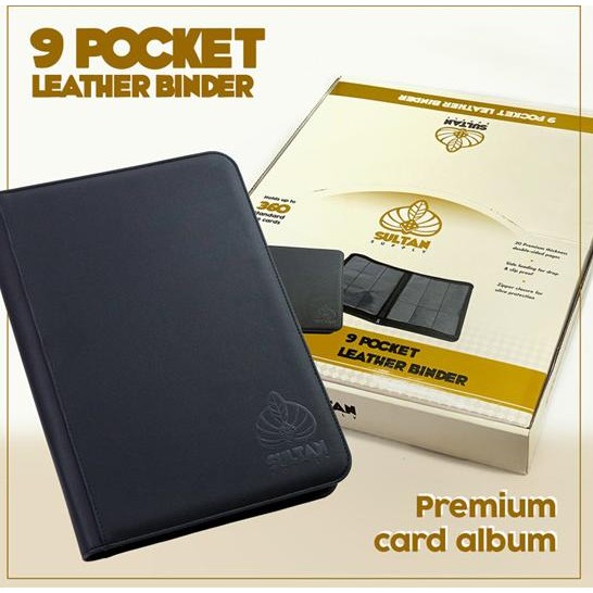 

Sultan Album 9 Pocket Zippered Leather Binder Black