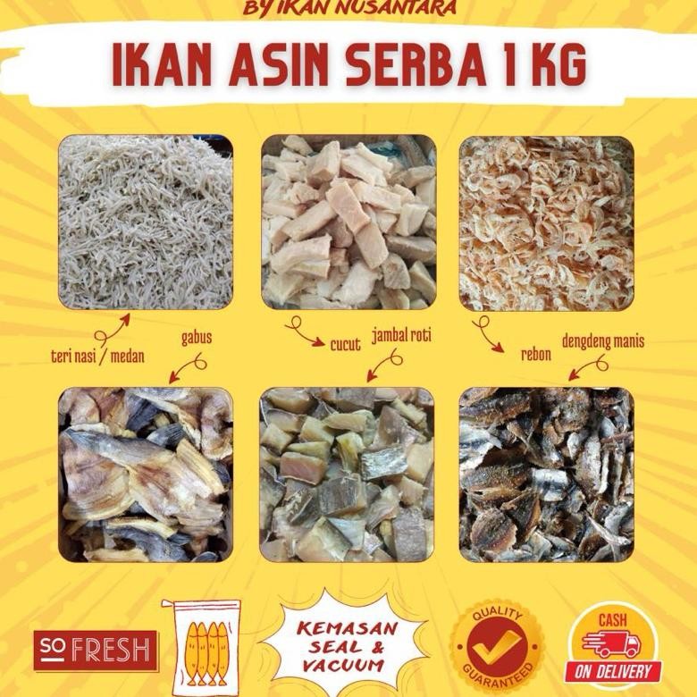 

READY STOK Ikan Asin Serba 1 Kilogram/ Cumi Asin Ikan Asin Nusantara / Kualitas Premium Siap kirim