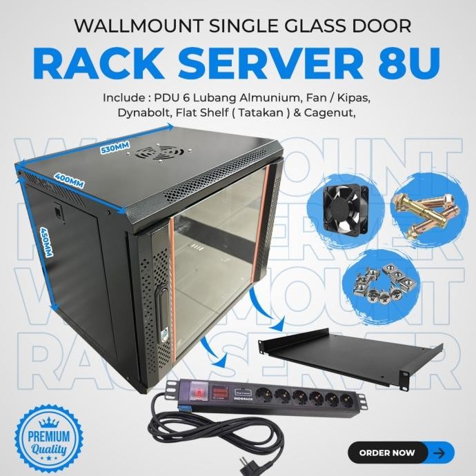 Wallmount rack 8U murah / Rack 8U / Rack Server 8U